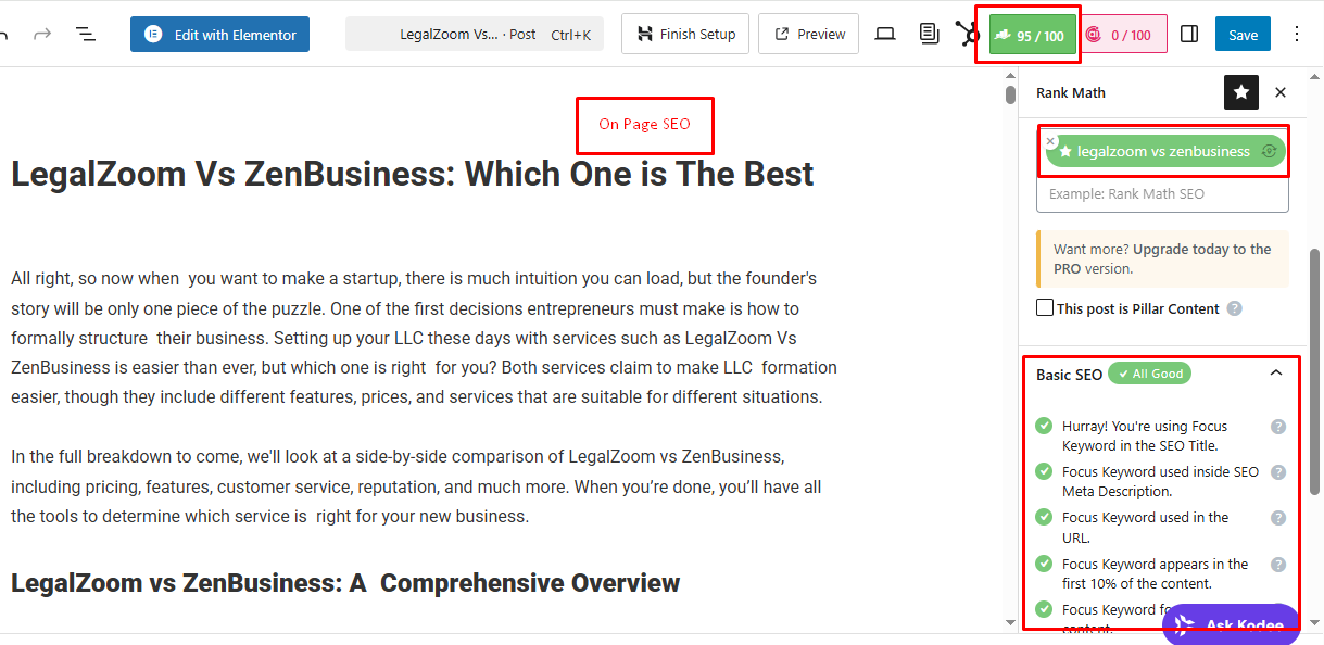 SEO Projects- On Page SEO