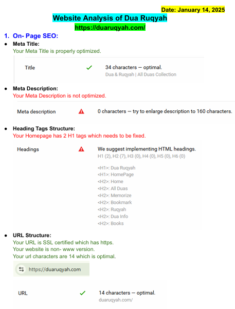 SEO Projects- SEO Audit